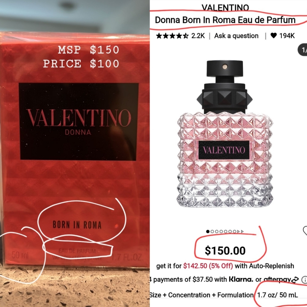 NWT 50ml Valentino Donna BORN IN ROME EDP